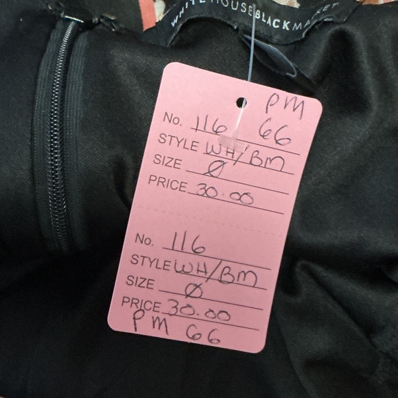 White House Black Market Black Velvet Bodice Floral Handkerchief Hem Dress - Picture 12 of 13